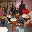Drum circle at the Way In